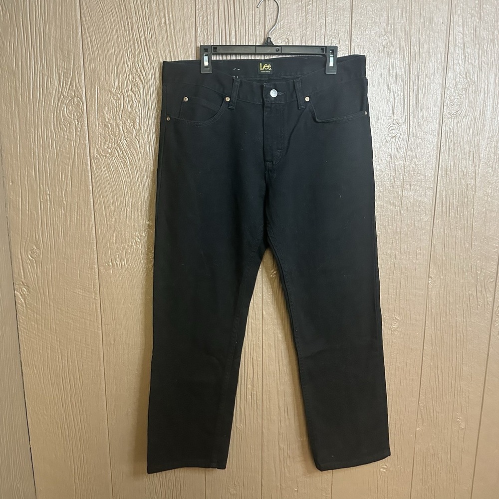 NWT Lee Regular Fit Straight Leg Jeans Mens 34x29 Black 100% Cotton Workwear